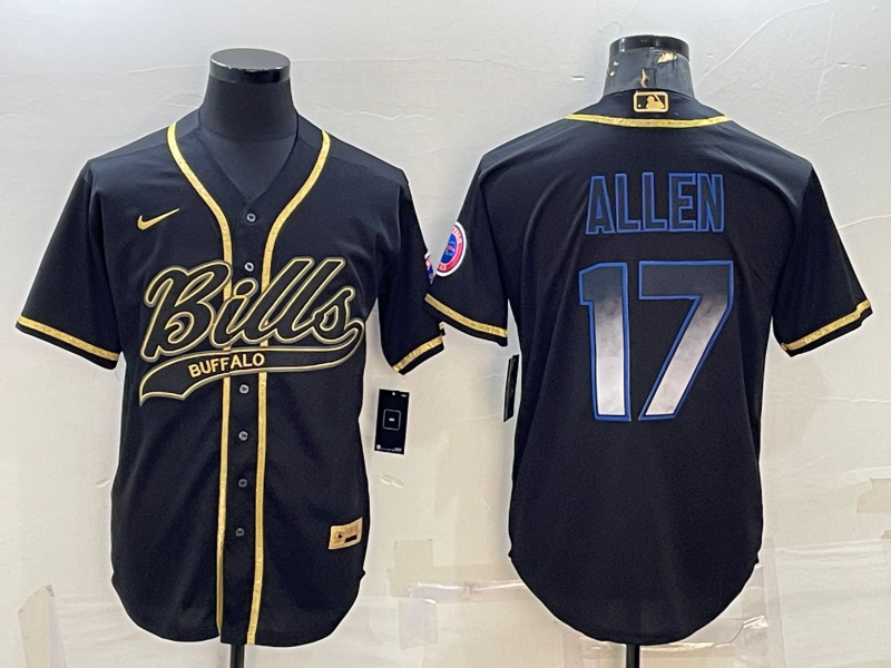 Men's Buffalo Bills Josh Allen #17 Black Jersey Joint Edition